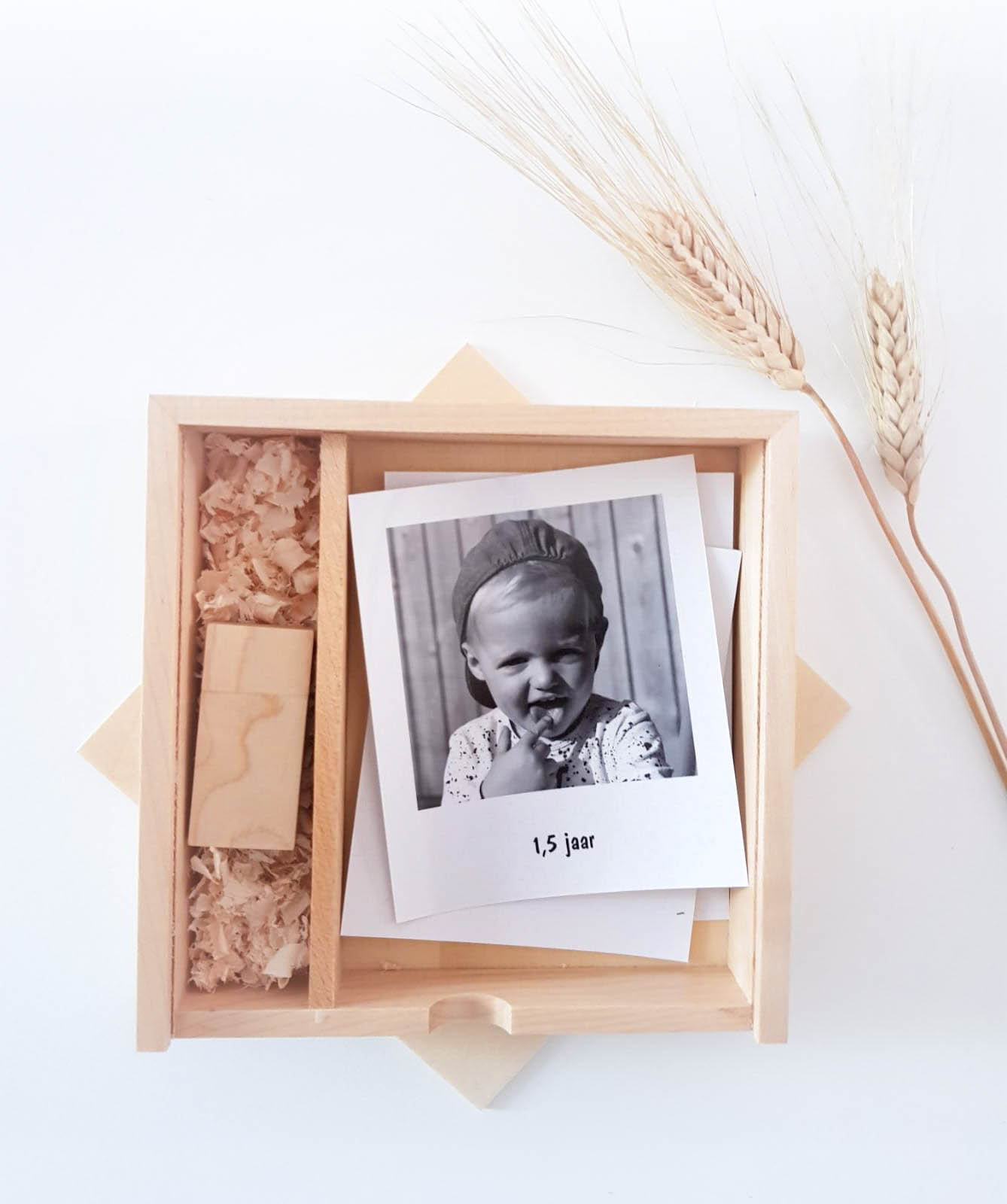 USB stick met houten doosje
