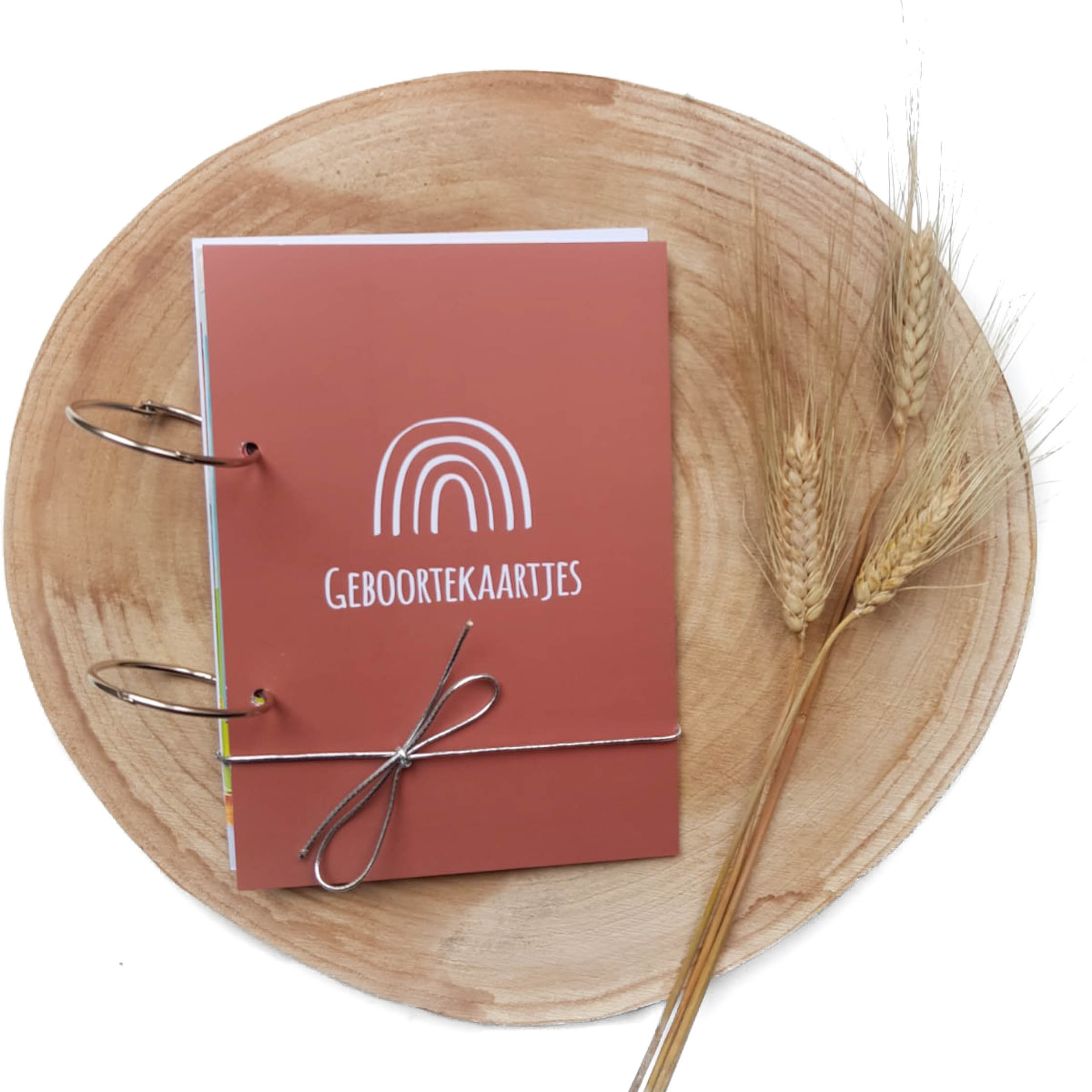 Cadeaupakket roest | kraambezoekboek, bewaarbundel geboortekaarten, wenskaart - Afbeelding 4