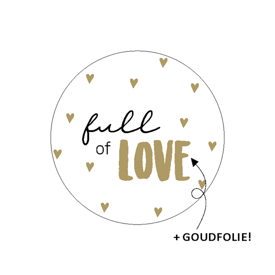 Sticker rond 40 mm (5 stuks) | full of love