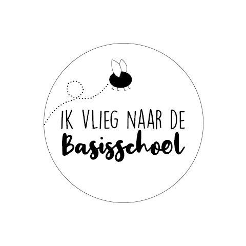 Sticker rond 40 mm (5 stuks) | Ik vlieg naar de basisschool