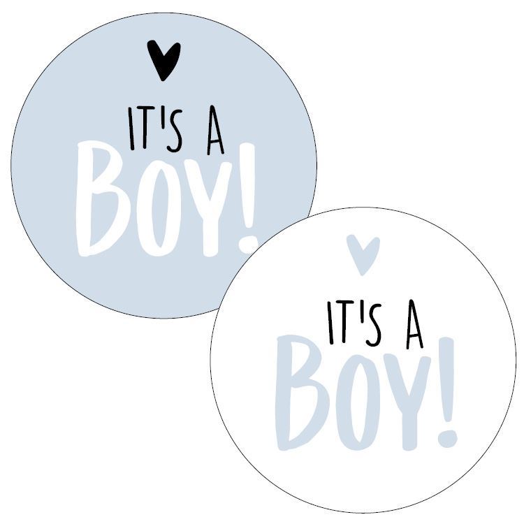 Sticker rond 40 mm (4 stuks) | It's a boy!