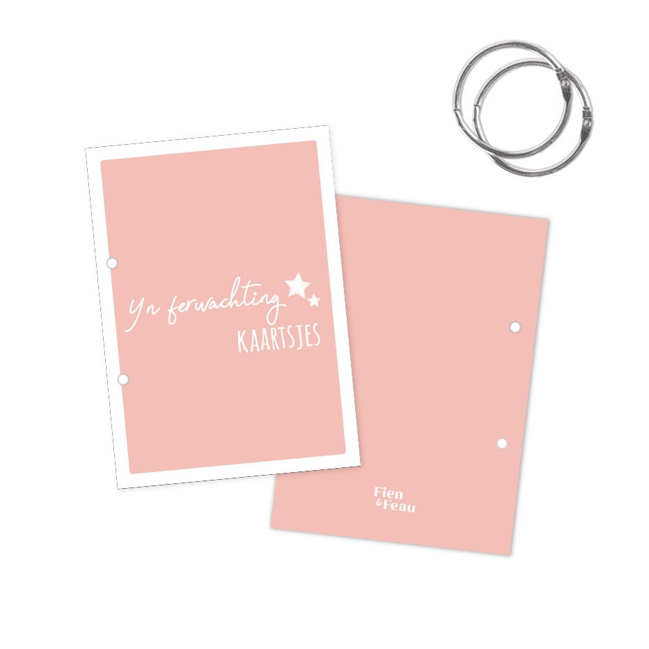 Yn ferwachting kaartsjes (Fries) - roze